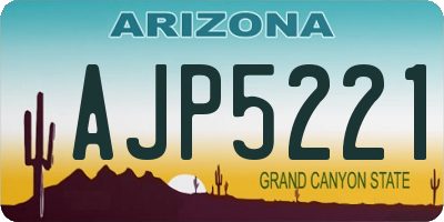 AZ license plate AJP5221