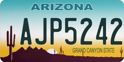 AZ license plate AJP5242
