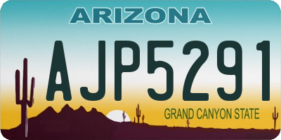 AZ license plate AJP5291