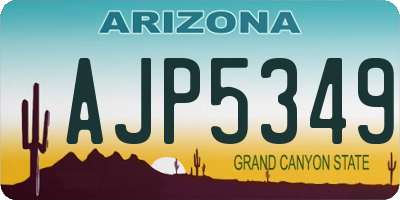 AZ license plate AJP5349