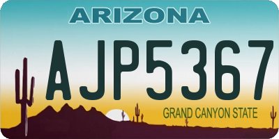 AZ license plate AJP5367