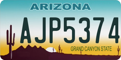 AZ license plate AJP5374