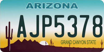 AZ license plate AJP5378