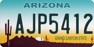 AZ license plate AJP5412