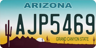 AZ license plate AJP5469