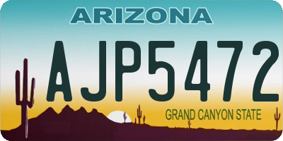 AZ license plate AJP5472