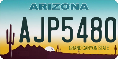 AZ license plate AJP5480