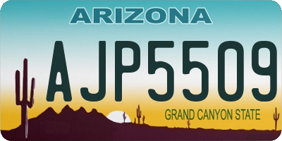 AZ license plate AJP5509