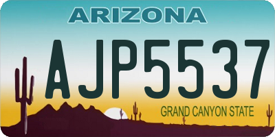 AZ license plate AJP5537