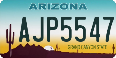 AZ license plate AJP5547