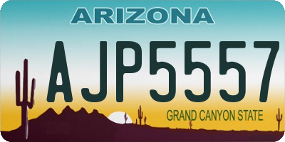 AZ license plate AJP5557
