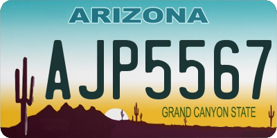 AZ license plate AJP5567
