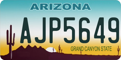 AZ license plate AJP5649