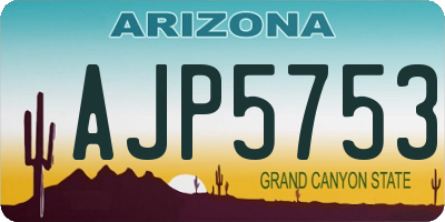 AZ license plate AJP5753