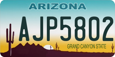 AZ license plate AJP5802