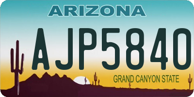 AZ license plate AJP5840