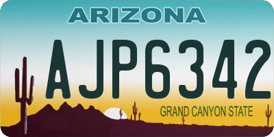 AZ license plate AJP6342