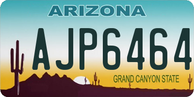 AZ license plate AJP6464