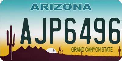 AZ license plate AJP6496