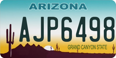 AZ license plate AJP6498