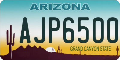 AZ license plate AJP6500