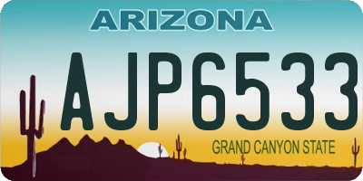 AZ license plate AJP6533