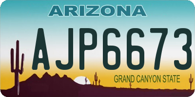 AZ license plate AJP6673