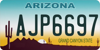 AZ license plate AJP6697