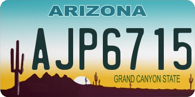 AZ license plate AJP6715