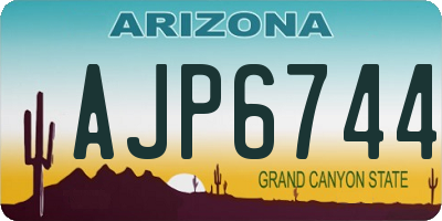 AZ license plate AJP6744
