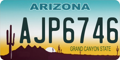 AZ license plate AJP6746