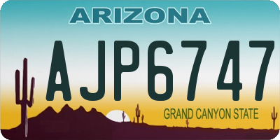 AZ license plate AJP6747