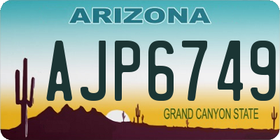 AZ license plate AJP6749