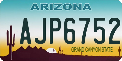 AZ license plate AJP6752