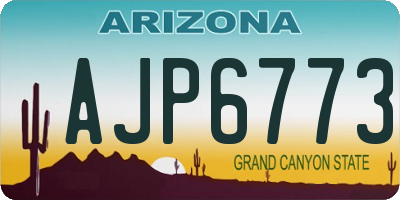 AZ license plate AJP6773