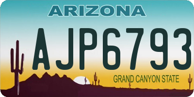 AZ license plate AJP6793