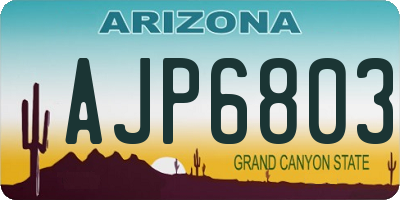 AZ license plate AJP6803