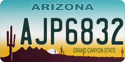 AZ license plate AJP6832