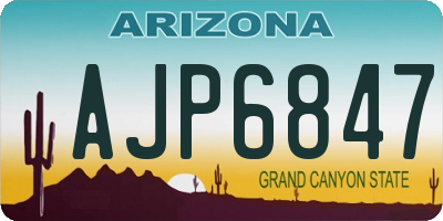 AZ license plate AJP6847