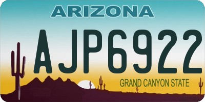 AZ license plate AJP6922
