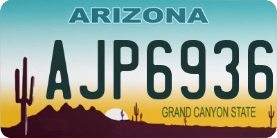 AZ license plate AJP6936