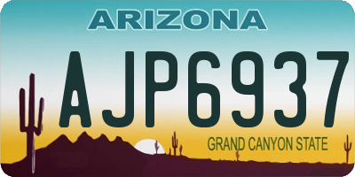 AZ license plate AJP6937