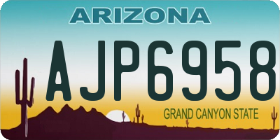 AZ license plate AJP6958