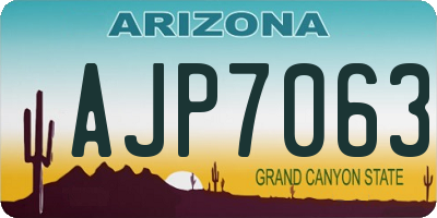 AZ license plate AJP7063