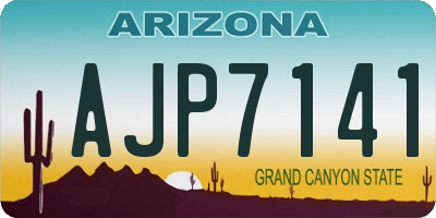 AZ license plate AJP7141