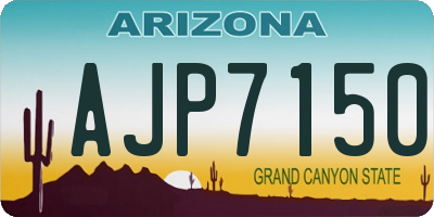 AZ license plate AJP7150
