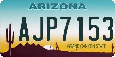 AZ license plate AJP7153