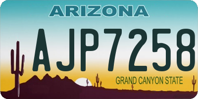 AZ license plate AJP7258