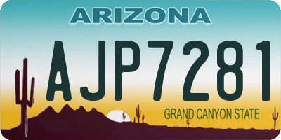 AZ license plate AJP7281