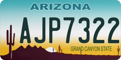 AZ license plate AJP7322